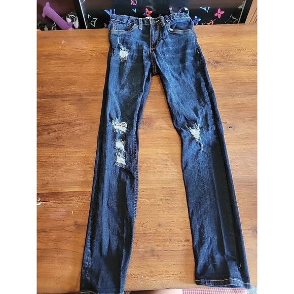 Levi's Signature Distressed Denim Jeans Youth Girl's Sz 10 Reg - Picture 1 of 8